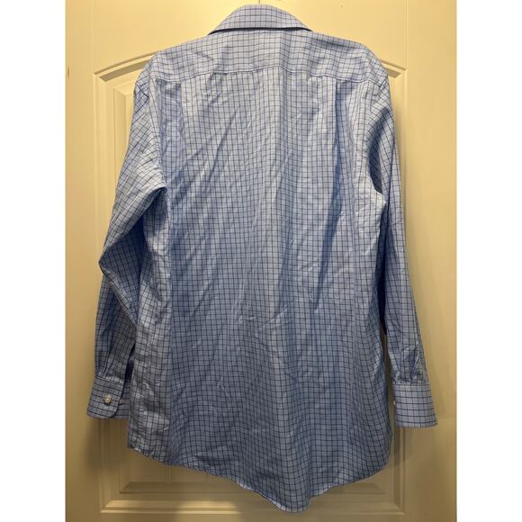 Pink Thomas Pink Men’s Traveller Classic Button Front Shirt Size 16 1/2 35 Blue - Picture 3 of 3